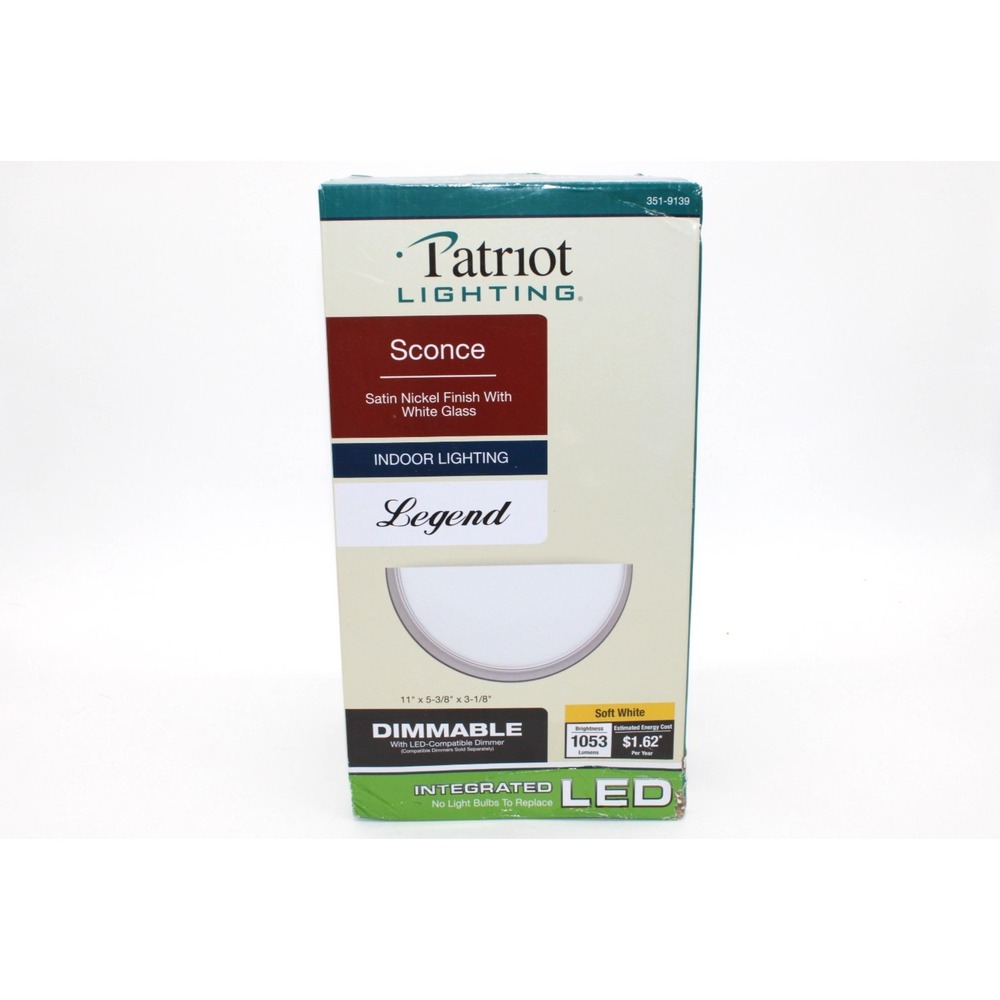 Indoor Patriot Lighting Dimmable Wall Sconce Satin Nickel Finish - Legend